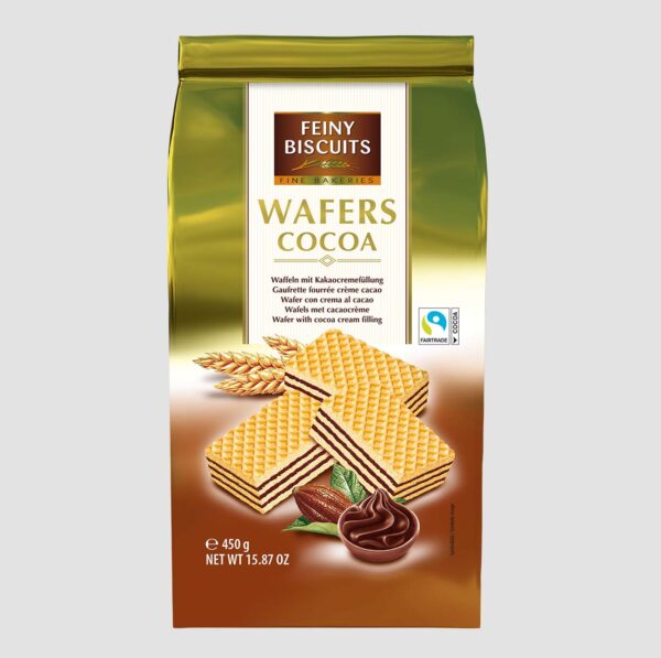 Wafers with cocoa cream filling